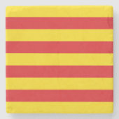 カタロニア国旗を掲げた愛国的な石コースター ストーンコースター (正面)