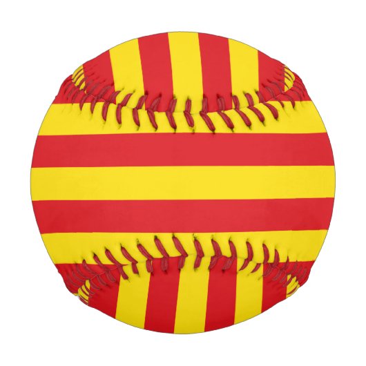カタロニア国旗を掲げた愛国野球 野球ボール (裏面)