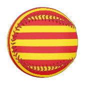 カタロニア国旗を掲げた愛国野球 野球ボール (正面左)