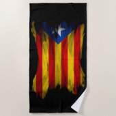 カタロニア国旗、国旗 ビーチタオル (正面)