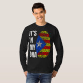 カタロニア指紋DNA生体計測国旗Estelada B Tシャツ (正面フル)