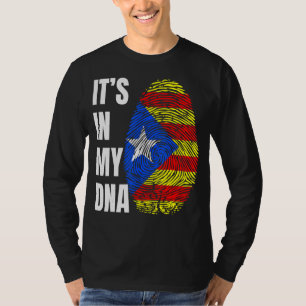 カタロニア指紋DNA生体計測国旗Estelada B Tシャツ