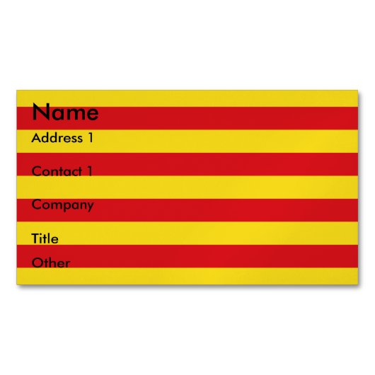 カタロニア旗付き名刺マグネット マグネット名刺 (正面)