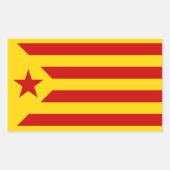 カタロニア社会主義エステラダ国旗のシール 長方形シール (正面)