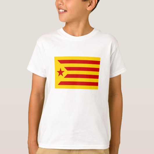 カタロニア赤星付き国旗 Tシャツ (正面)