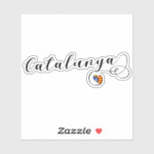 カタロニア・カタルーニャ独立ハート国旗 シール (シート)