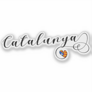 カタロニアCatalunyaの独立ハートの旗 シール