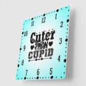 カターズアンカピッド – バレンタインデー スクエア壁時計 (傾斜)