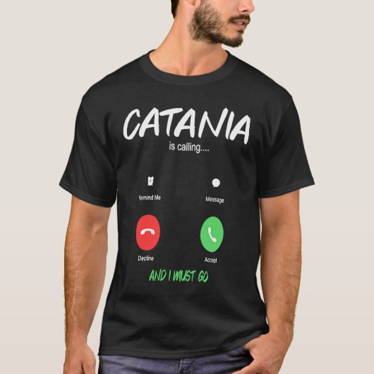 カターニアからお呼びがかかる イタリア 都市への旅 渡り鳥 Tシャツ (正面)