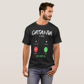 カターニアからお呼びがかかる イタリア 都市への旅 渡り鳥 Tシャツ (正面フル)