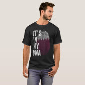 カタールかわいいカタールの指紋カタール Tシャツ (正面フル)