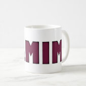 カタールのタイポグラフィの旗のTamimの首長はハートを着色します コーヒーマグカップ (正面右)