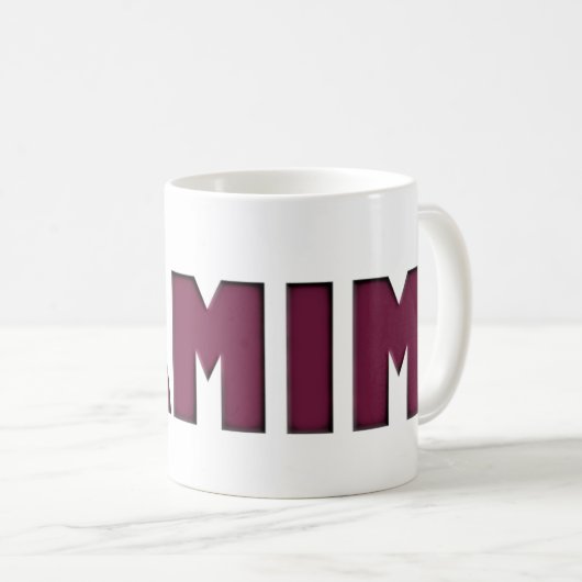 カタールのタイポグラフィの旗のTamimの首長はハートを着色します コーヒーマグカップ (正面右)