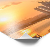 カタールのドーハの街の夕日 フォトプリント            (角)