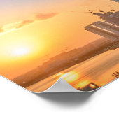 カタールのドーハの街の夕日 ポスター (角)