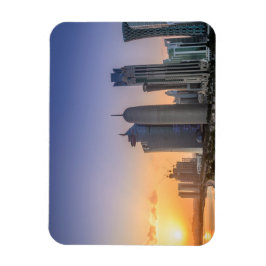 カタールのドーハの街の夕日 マグネット