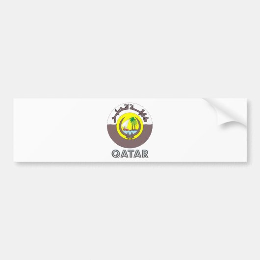 カタールの紋章付き外衣 バンパーステッカー (正面)
