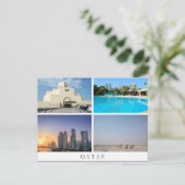 カタールはがき内の4つの風景のコラージュ ポストカード (スタンド正面)