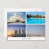 カタールはがき内の4つの風景のコラージュ ポストカード (正面/裏面)