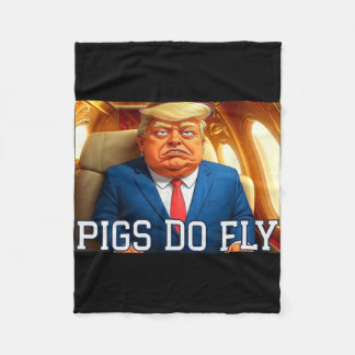 カタールアラゴアンチトランプカタール飛行機ピッグズフライ フリースブランケット