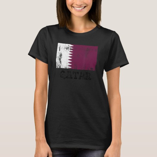 カタールカタール国旗プライドカタール国旗2 Tシャツ (正面)