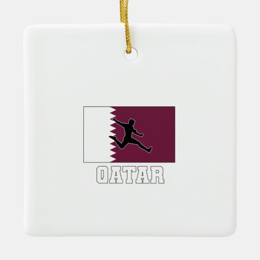 カタールサッカー代表 セラミックオーナメント (正面)