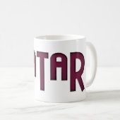 カタールタイポグラフィカタール国旗 コーヒーマグカップ (正面右)