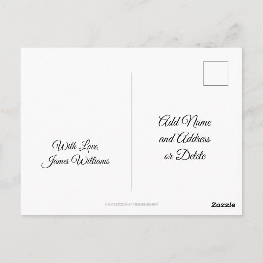 カタールタイポグラフィカワイトハート文字 ポストカード (裏面)