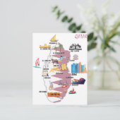 カタールマップランドマーク観光客アトラクション ポストカード (スタンド正面)