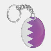 カタール丸アイコン国旗 キーホルダー (正面左)