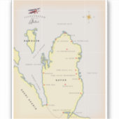 カタール図解入りの、写真付きのの地図 シール (正面)