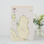 カタール図解入りの、写真付きのの地図 便箋 (スタンド正面)