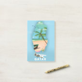 カタール図解入りの、写真付きの旅行ポスタープリント ポストイット (デスク上)