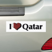 カタール国旗が好き バンパーステッカー (車上)