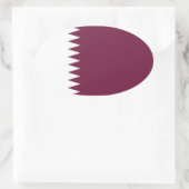 カタール国旗のオーバルステッカー 楕円形シール (バッグ)