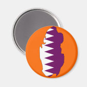 カタール国旗の地図 マグネット (正面/裏面)