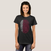 カタール国旗の指紋 Tシャツ (正面フル)