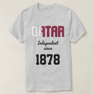 カタール国旗の独立性お祝い Tシャツ