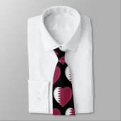 カタール国旗の色のハートパターン ネクタイ (タイ)