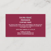 カタール国旗、カタール国旗 名刺 (裏面)