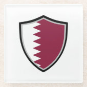 カタール国旗 ガラスコースター (正面)