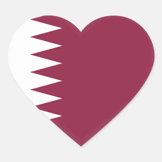 カタール国旗 ハートシール (正面)