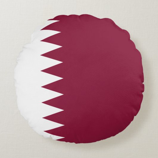 カタール国旗 ラウンドクッション (正面)