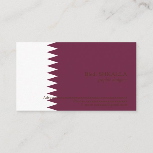 カタール国旗 名刺 (裏面)