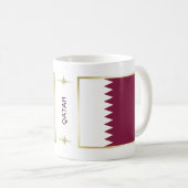 カタール国旗+地図マグカップ コーヒーマグカップ (正面右)