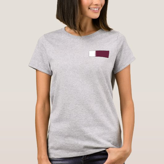 カタール国旗+地図Tシャツ Tシャツ (正面)