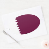 カタール国旗 楕円形シール (封筒)