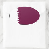 カタール国旗 楕円形シール (バッグ)