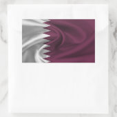 カタール国旗 長方形シール (バッグ)