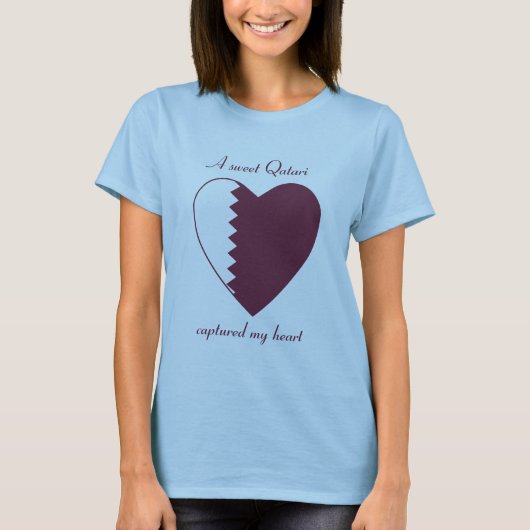 カタール国旗Sweetheart Tシャツ (正面)